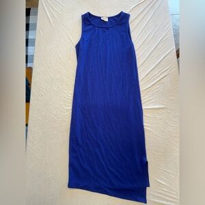 Ribbed Blue Body Con Dress